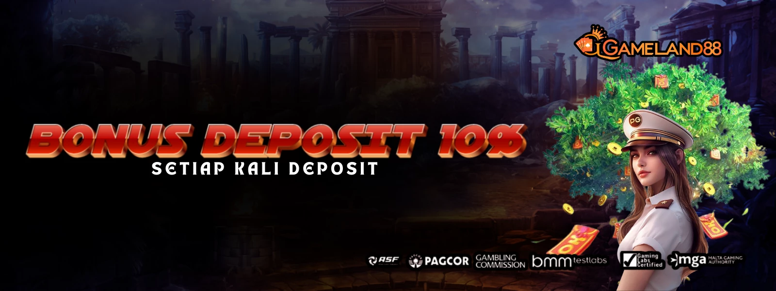 Bonus 10% di setiap deposit di GAMELAND88